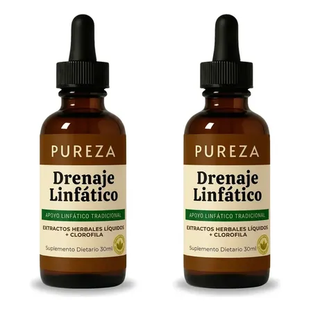 X2 Gotas Pureza Drenaje Linf&aacute;tico Hinchaz&oacute;n Abdomen 30ml Neutro
