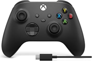 XBOX Wireless Gaming Controller + USB-C Cable | Carbon Black | Consoles, PCs, TVs, mobile, and more | Textured Grip | Wireless, Bluetooth, USB-C Connectivity
