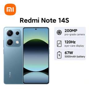 Xiaomi Redmi Note S Global Version Smartphone NFC 200MP Pro-Grade AI Camera System 67W HyperCharge With 5000mAh Battery MediaTek Helio G99-Ultra Corning&reg; Gorilla&reg; Glass 5 120Hz Eye-Care Display Secure In-Screen Fingerprint Sensor 6.67" AMOLED Display Supp