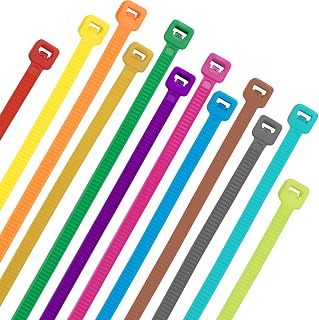 XINGO 1200 PCS Colored Garden Zip Ties 8 inch, 50 lbs Strength, Multicolor Self-Locking Nylon Zip Ties for Marking Chickens Legs or Deco Mesh Wreath Supplies