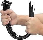 XINGO 16 inch Black Long Zip Ties Heavy Duty 300 PCS, 200LBS Ultra Strong Plastic Wire Ties, Large Cable Ties Extra Long Tie Wraps, Indoor and Outdoor UV Resistant