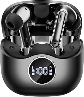 xinwld Adaptive Hybrid Active Noise Canceling 2026 Wireless Earbuds, 6 Mics ENC Clear Call Ear Buds, Hi-Res Audio Deep Bass Bluetooth 5.4 Headphones, 40H Playtime, Wireless Charging, LED, USB-C, Blue