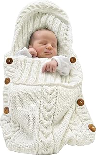 XMWEALTHY Newborn Baby Wrap Swaddle Blanket Knit Wrap Blanket Bag Receiving Blankets Stroller Wrap for Baby Beige 0-6 Month
