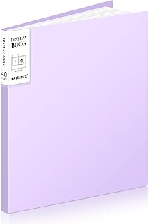 XRUNMIX Art Portfolio 9x12 Inch, 40 Pockets (80 Pages Capacity) Letter Size Display Book with Clear Sheet Protectors, Presentation Folder for Artwork/Documents/Photos (Lavender - 1 Pack)