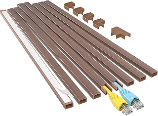 Yecaye Cord Hider, 113in One-Cord Cable Raceways, W0.59in H0.4in, Cherry | TV Cord Covers for Wires on Wall, Easy Install Cable Management Kit for 2 Small Wires