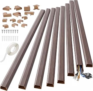Yecaye TV Cord Hider, 125in Cord Cover, Large Cable Hider, Wire Covers for 4 Cords, Cable Raceway Wire Hider, Wire Hiders for TV on Wall, Cable Cover Cord Concealer, W1.18in H0.6in, Cherry