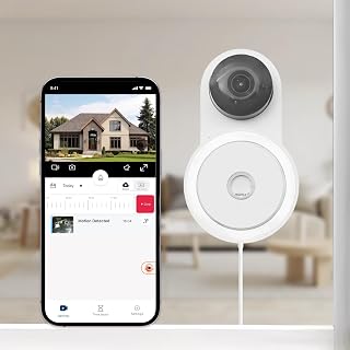 YI 2K Indoor Security Camera No-Drill Adhesive Mount for Wall & Window | 2-Way Audio, AI Human/Vehicle/Pet Detection, Alerts, Night Vision, Compatible with Alexa & Google Assistant,Baby/Pet Monitor