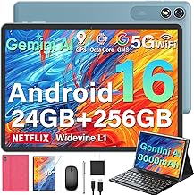 YLEEBG 2026 Upgraded Android 16 Tablet, 10 inch Tablet with Keyboard (Pink) | 24GB+256GB+2TB Expand, Gemini AI Tablet PC with 8-Core, 8000mAh, WiFi, Electronic 2-in-1 Tablets with Case, Mouse, Stylus