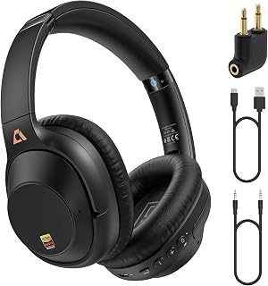 YMOO Active Noise Cancelling Headphones for Airplane Travel | LDAC Hi-Res Audio, Wired Wireless ANC, 100H Playtime Over Ear Headphones, Custom EQ via App, Bluetooth 6.0 Headset for All