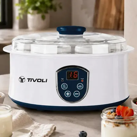 Yogurtera El&eacute;ctrica Digital Tivoli 1,4L 7 Frascos Display Digital Timer Programable