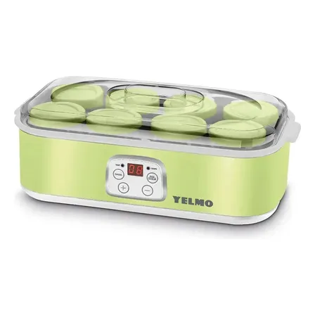 Yogurtera Yelmo m&aacute;quina yogur f&aacute;brica 1,4 litros 8 jarros color verde