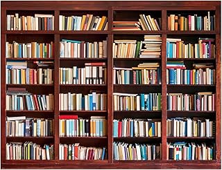 YYNXSY 8X6FT Bookshelf Backdrop Bookcase backdrops Library Background Bookshelf Book Wallpaper Back Drop Books Background for YY-1014