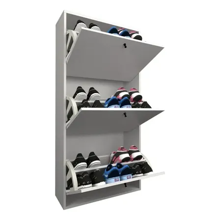 Zapatero Botinero Mueble Guardado 3 Puertas Color Blanco Home Collection