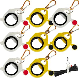 Zip Tie Holder Cable Tie Holder Heavy-Duty Colored for Tool Belt Electrician Tool Tradie Bits Organized Strong Efficient Storage Reusable Portable (Yellow White, 8 Pcs)