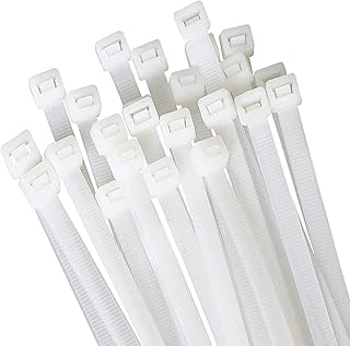 Zip Ties 14 Inch White Cable Ties Wraps 100 Pcs with 60 Pounds tensile | Nylon ties for Outdoor Use by WANGFA