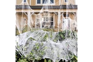 ZPISF 1400 sqft Halloween Spider Webs Decorations with 150 Extra Fake Spiders, Super Stretchy Cobwebs for Halloween Decor Indoor and Outdoor