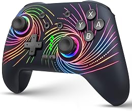 ZRZLMVP Switch Controllers Wireless for Nintendo Switch/OLED/Lite/Switch 2 | 1000mAh Rechargeable Switch Pro Controller, Switch Control with 9 Colors LED Light, Turbo, Vibration, 6 Axis Gyro, Wake Up