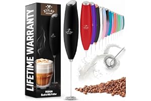 Zulay Kitchen Milk Frother Handheld Electric Whisk &ndash; Frother Wand, Durable Drink Mixer, Coffee Frother, Hand Blender, Frother for Protein Powder, Matcha & More - Black